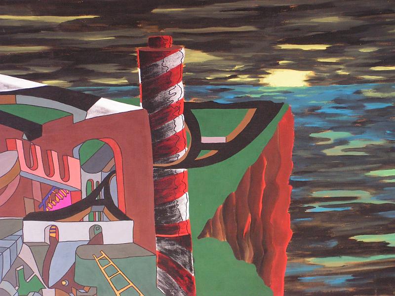 Klippenstadt, 1973, Tempera-Leinen, 110x60.jpg